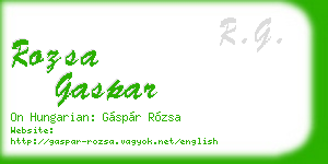 rozsa gaspar business card