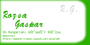 rozsa gaspar business card